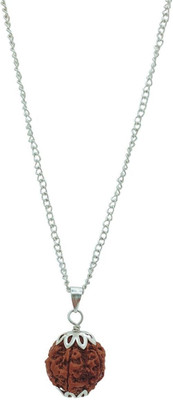 lisa vorce Original 4 Mukhi Nepali Rudraksha Four Face Rudraksh Silver Beads Brass, Wood Locket Set