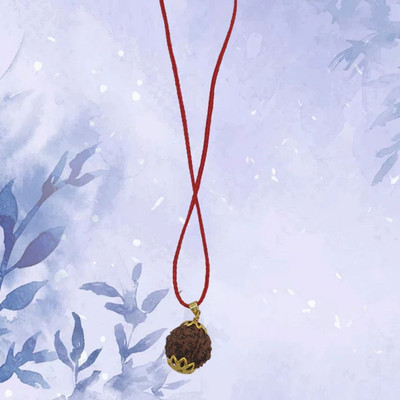 Khushal ENTERPRISE 6 Mukhi Rudraksha Nepal Natural Six Face Rudraksh Gold-plated Beads Brass, Wood Pendant
