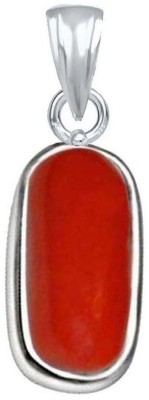 Suruchi Gems & Jewels Coral (Moonga) 8.25 Ratti or 7.5 Ct Gemstone Men & Women bis Hallmark 925 Sterling Silver Stone Pendant