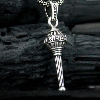 m a enterprises Jai Shree Ram Hanuman Gada Pendant/Locket for Men and Women Silver Brass Locket