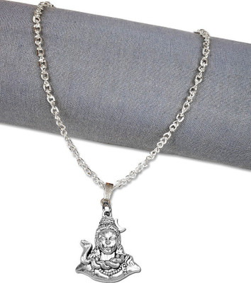 Malas Collection Adiyogi Shiva Shankar Mahadev Mahakaal With Sarp/Snake Pendant Locket Necklace Silver Stainless Steel Locket Set
