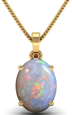 KUSHMIWAL Gold-plated Opal Glass Locket