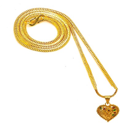 Jewar Mandi Jewar Mandi Pendant Locket Heart/Dil/Pan Shape Gold Plated Jewelry Gold-plated Brass Locket