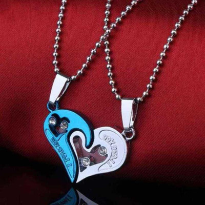 m a enterprises F 447_new_JSE-blue haeart_585 Stone Pendant Set
