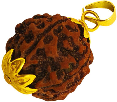 JagatguruShop 4 Mukhi Rudraksha Original Four Mukhi Rudraksha Gold-plated Beads Brass, Wood Pendant Set