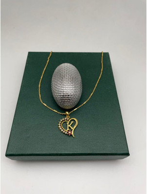 Pitaamaa MAATPITA Alphabet 18KT Yellow Gold Pendant for Women(Real Images)43 Gold-plated Diamond Brass Pendant