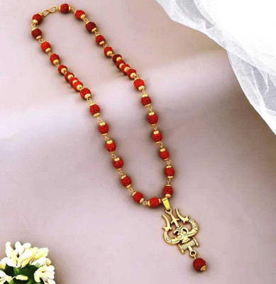 BHAGYA G Om Shiva Trishul Rudraksha Mala Trishul Damru Pendant, Spiritual Shiva Resin Pendant
