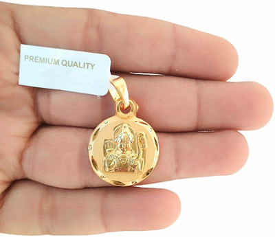 SAPNAPALACE SHREE RAM JI COIN ROUND STYLE PENDANT GOLD PLATED Gold-plated Brass Pendant Set