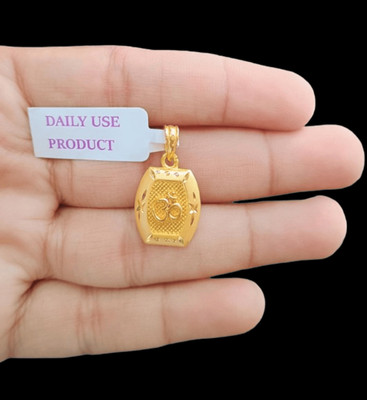 DIVS FASHION OM PENDANT WITH RECTENGLE SHAPE DESIGN Gold-plated Brass Pendant