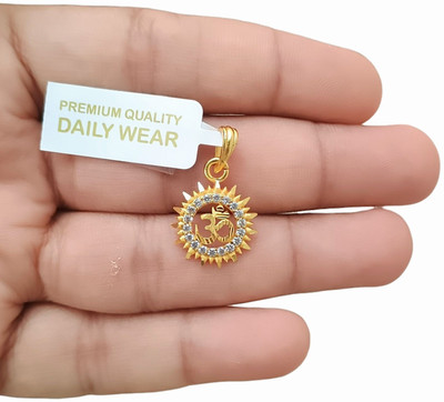 SAPNAPALACE Om tiny dimonds gold pendant Gold-plated Brass Pendant