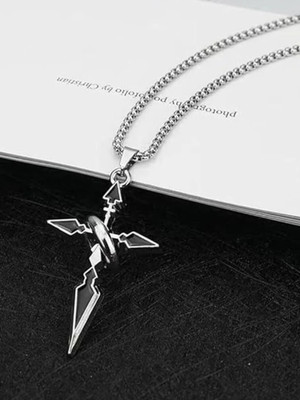 Rgulus Men chains | Boys Chain/Cross Locket Rhodium Alloy Pendant