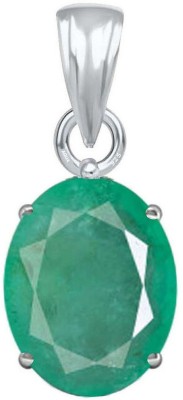 AQUAGEMS Emerald/Panna 9.25 Ratti or 8.5 Ct Gemstone Men & Woman bis Hallmark 925 Sterling Silver Alloy Pendant