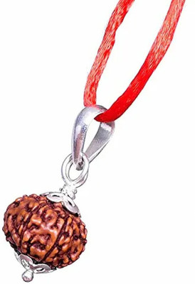 Fine Creation 10 Mukhi Rudraksha Ten face indonesia Rudraksha Pendant Silver Wood Pendant