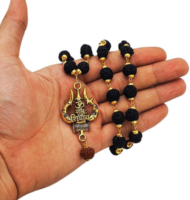 lisa vorce Rudraksha Chain One Gram Gold-plated Beads Brass, Wood Pendant Set