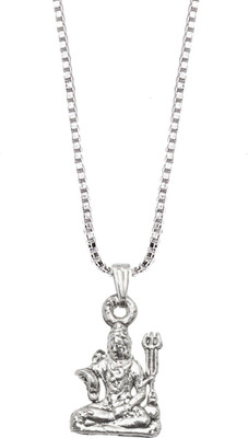ricky collections Pendant with Chain for Men & Women Rhodium Crystal Alloy Locket Set