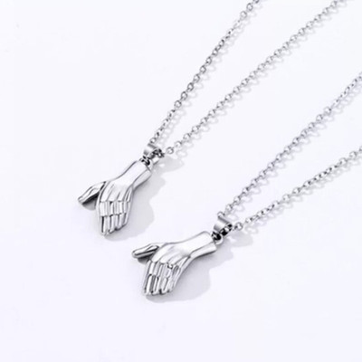 m a enterprises F 71_JS new_hand shape pendent_-152_339 Rhodium Stone Pendant Set