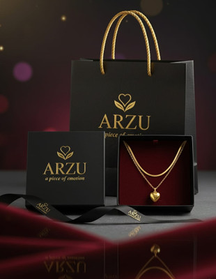 Arzu Eternal Embrace Dual-Layer Heart Necklace Gold-plated Zircon Stainless Steel Pendant