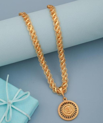 JIYANSHI ENTERPRISE Suryanarayan Golden & Koyali Chain Gold-plated Diamond Alloy Pendant Set