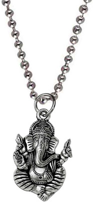 Shiv Hari Lord Shree Ganapati Bappa Ganeshji Locket With Silver Chain Silver Stainless Steel Pendant Set