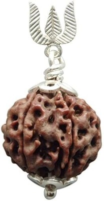 Beautum Six Face Pure Rudraksha 6 Mukhi Rudraksha Capped with Silver Wood Pendant