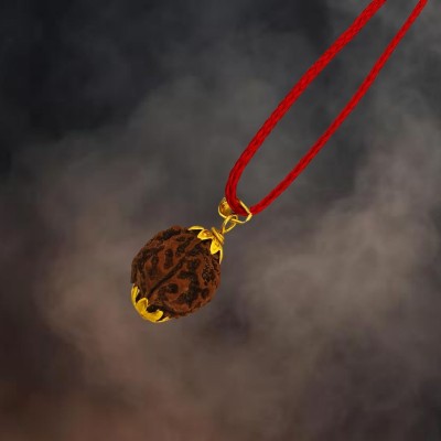 Nirvana Mukhi Original 6 Mukhi Nepali Rudraksha six Face Rudraksh Gold-plated Beads Brass, Wood Pendant