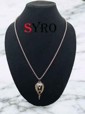 Astrootalk Glow In The Dark Pendant For Men And Women, Glowing/Radium Wolf Locket Silver Silver Alloy, Stainless Steel Pendant Set