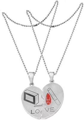 Shiv Jagdamba Valentine Gift Couple Broken Heart Love Locket Sterling Silver Stainless Steel Pendant