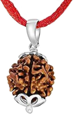 HAPPY CREATION Rudraksha Two Faced Silver Pendant Silver Wood Pendant