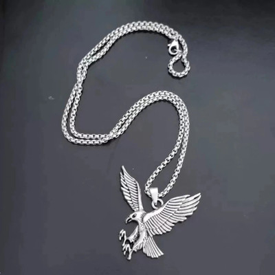 FASHIONOSA Eagle pendant for Men & Women, Biker/Partywear/Dailywear Locket Sterling Silver Stainless Steel Locket Set