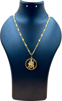 Charms CHARMS Lord Maa Durga Sherawali Mahakali Locket With Brass Chain Gold-plated Alloy Locket Set