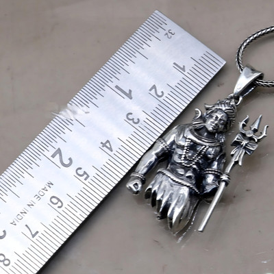 REVERSEA REVERSEA Shiv Pendant/Locket for Men and Women, Mahadev Bholenath Locket Sterling Silver Alloy Locket