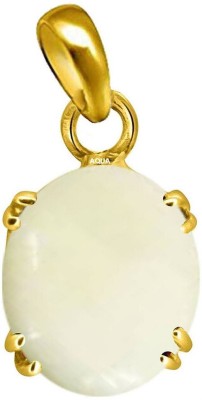 AQUAGEMS Natural Opal 3.25 Ratti or 3 Ct Gemstone Panchdhatu (5 Metal) Men and Women Gold-plated Alloy Pendant