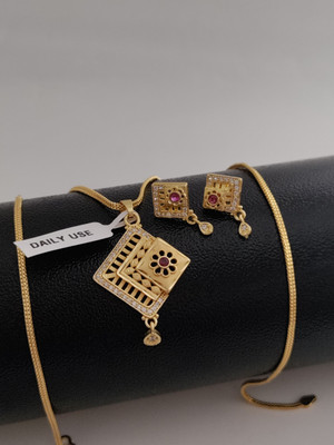 Bhagavati creation Brass Gold-plated Gold Jewellery Set(Pack of 1)