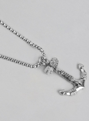 Harsh Enterprises Men Anchor Pendant With Chain Silver Stainless Steel Locket