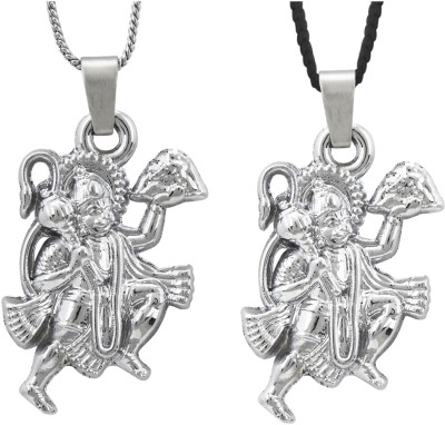 ricky collections Lord Hanuman Combo Rhodium Alloy Pendant Set