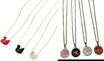 DIVINOOR Excellent Finished Pendant Silver-Plated Necklace Chain For Women Girls Silver Alloy Pendant