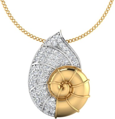 Iski Uski Store Shell Silver Pendant Gold-plated Cubic Zirconia Sterling Silver Locket