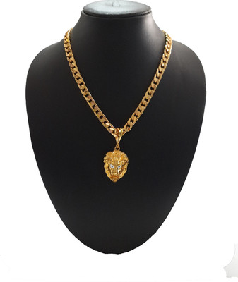Aviate Lion Singal & SEHVANG CHAIN Gold-plated Diamond Alloy Pendant Set