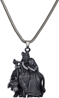 Shiv Jagdamba Shri Radha Krishna Idol With Cow With Snake Chain ShivCH2022936 Car Hanging Ornament(Pack of 1)