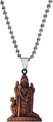 AFH South Indian Lord Murugan Kartikeya VEL Copper locket with stainless Steel Chain Metal Pendant