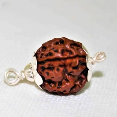 Digibusy Permuim Natural 4 Mukhi Nepali Rudraksha Bead with Certificate Wood Pendant