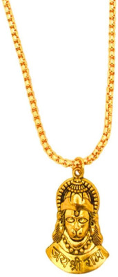 ASTHA Bhakti JEWELLERY Sri Shree ram Jaap HanumanJi Pendant with Mala For Men , Boy's, Girls, W en's Gold-plated Brass, Alloy Pendant Set