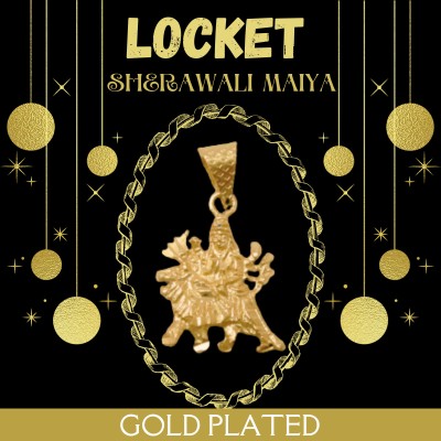 vks trading Locket Sherawali Maiya Gold Plated-2501 Brass Locket