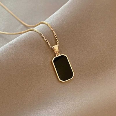 Maatrachaaya Piyush Enterprises Stylish Gold Plated Black Onyx Pendants Gold-plated Onyx Brass Pendant