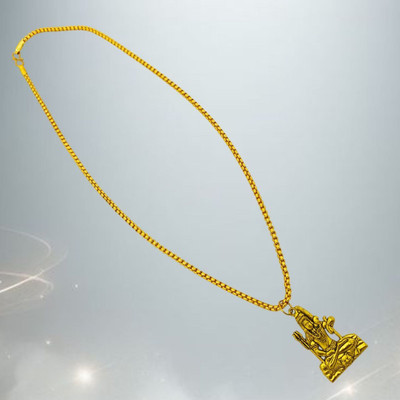 Madhur Creation Most Demanded God Shiv Dotted Locket Pendant With Chain Gold-plated Brass, Alloy Locket Set