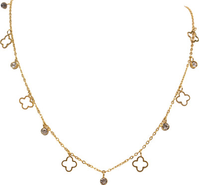 Saika 18K GOLD PLATED CHAIN Gold-plated Diamond Stainless Steel Pendant