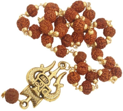 HAPPY CREATION Most Demanded Bhagwan Shiv Dotted Locket Pendant With Mala Gold-plated Brass Pendant