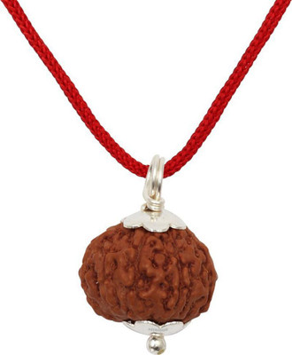 Devadidev 9 Mukhi Rudraksha Nine Face Java Small Size Pendant with Lab Report Silver Wood Pendant