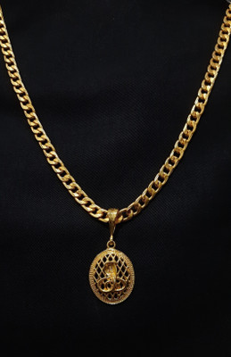 preetkala Snake Round Jali & SEHVANG CHAIN Gold-plated Diamond Alloy Pendant Set