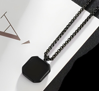 kripalu Black Silver Stainless Steel Pendant Set